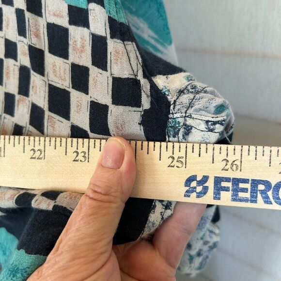 Vintage Goouch Retro Abstract Artsy Collared Short Sleeve Button Up Shirt M - Picture 2 of 7